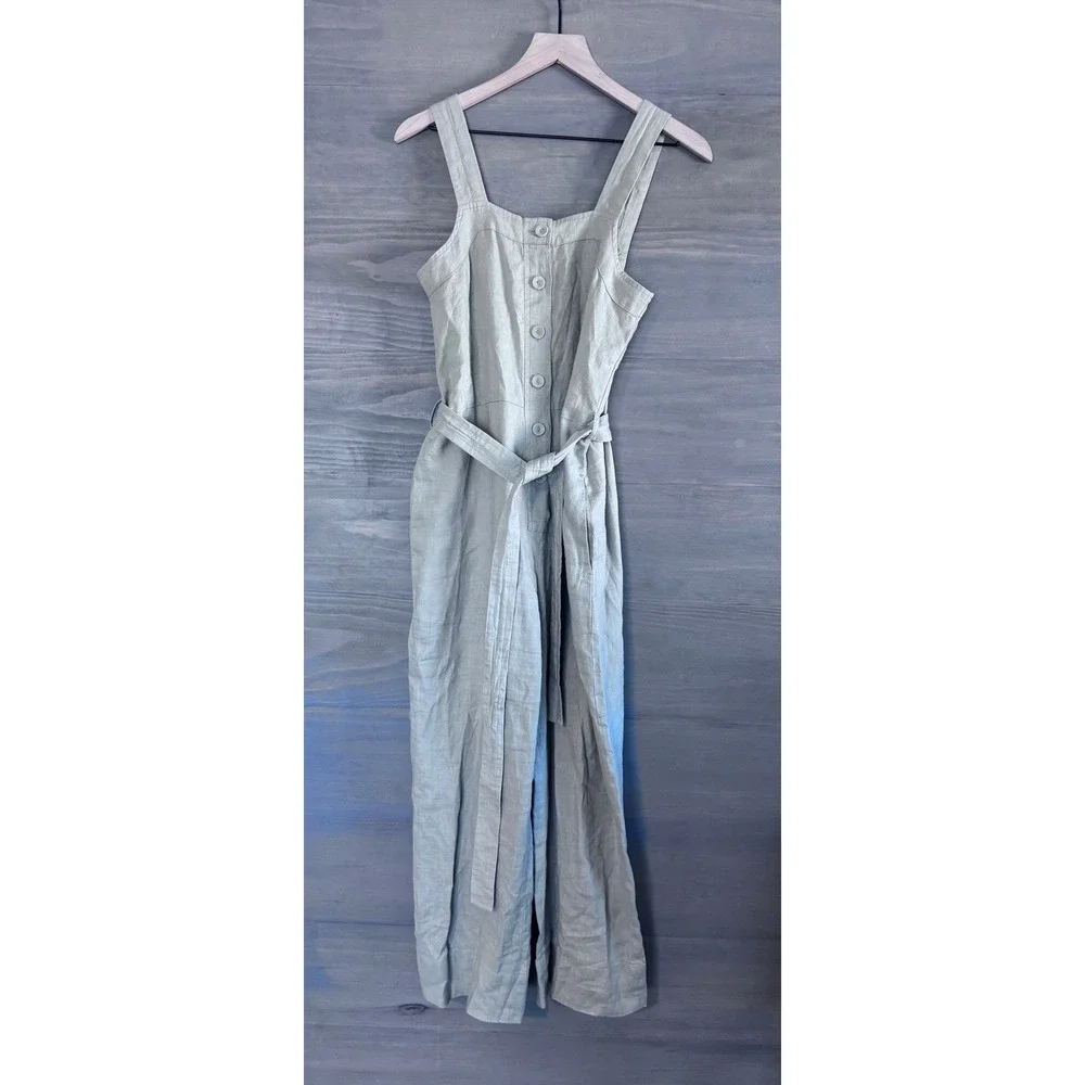 Everlane The Linen Jumpsuit - Sage Green Seagrass Size 0‎
